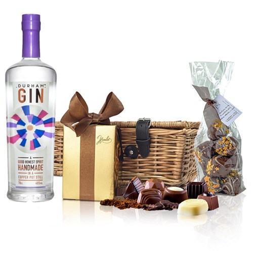 Durham Gin 70cl And Chocolates Hamper